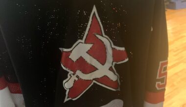 So I found a hockey jersey that my dad used to play for… I have many questions