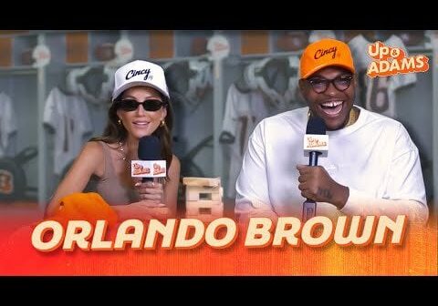 Orlando Brown Jr vs Kay Adams in Jenga! 1st Season with Bengals, Joe Burrow, & More