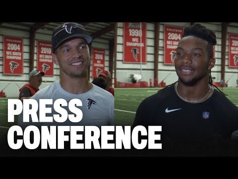 Desmond Ridder & Bijan Robinson on getting better every day | Press Conference | AT&T Training Camp