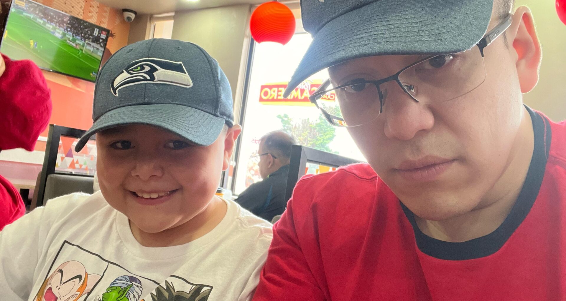 Representing the Seahawks in Guatemala.