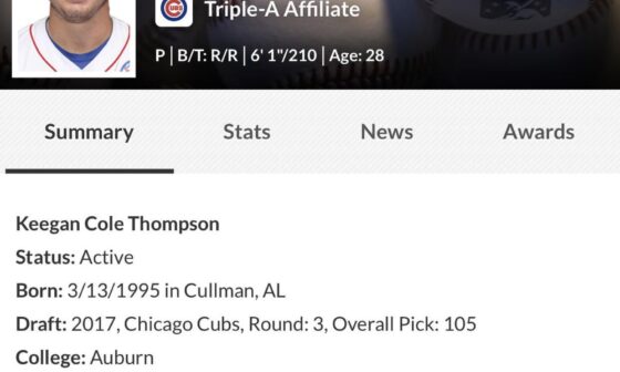 An updated look at Keegan Thompson. Yikes