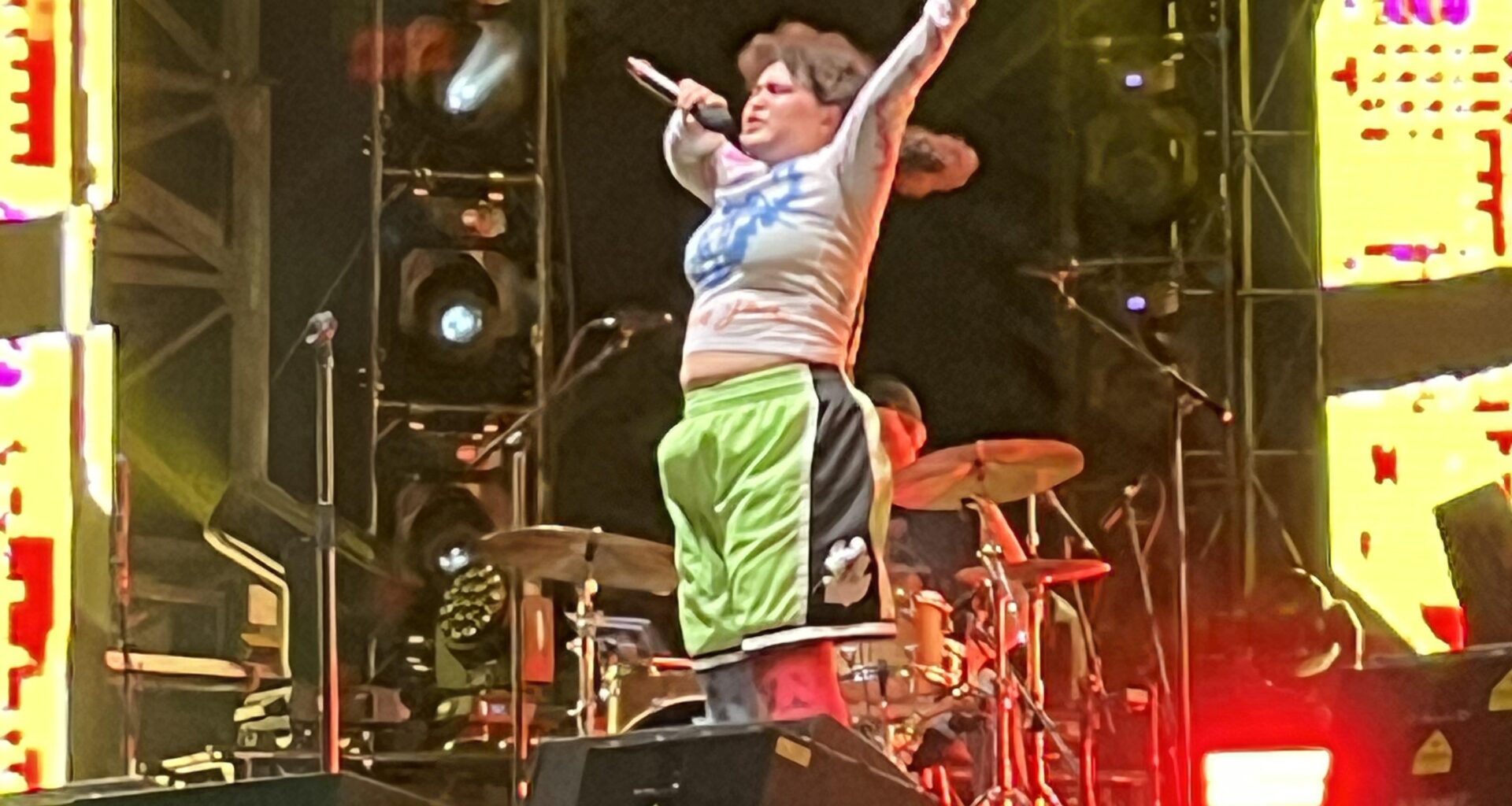 Remi Wolf (indie pop musician) sporting some Bucks shorts at a show the other day 🦌