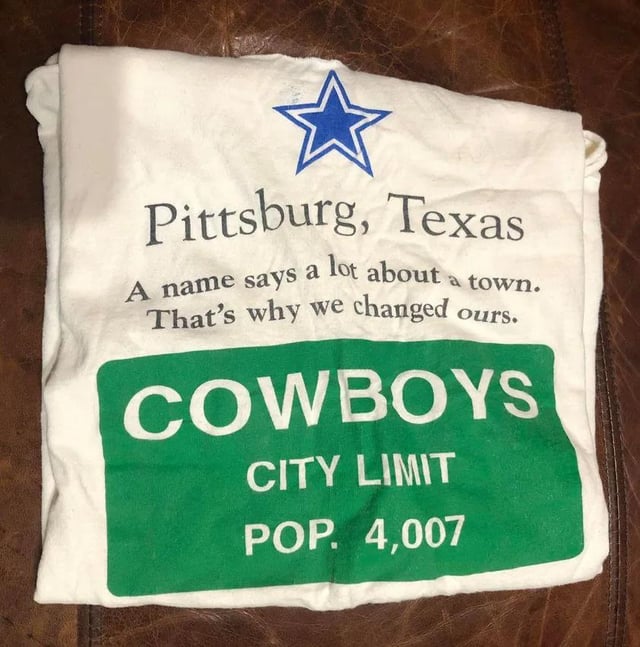 Jan 24, 1996 . That time Pittsburg changed to Cowboys, TX.
