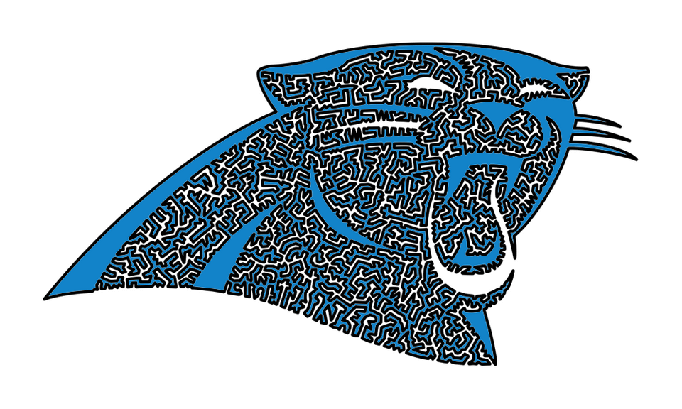 Variety of Single Line Panthers Logo with Hidden Words and Time Lapse