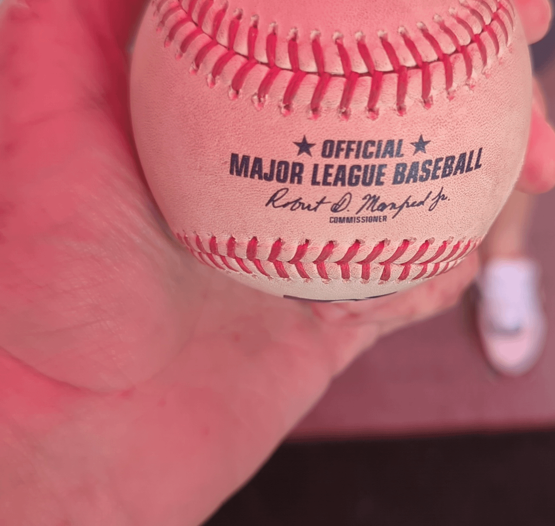 I caught a foul ball today at the game!