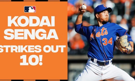 Spectacular Senga! Kodai Senga strikes out 10 batters in a masterful performance for the Mets!