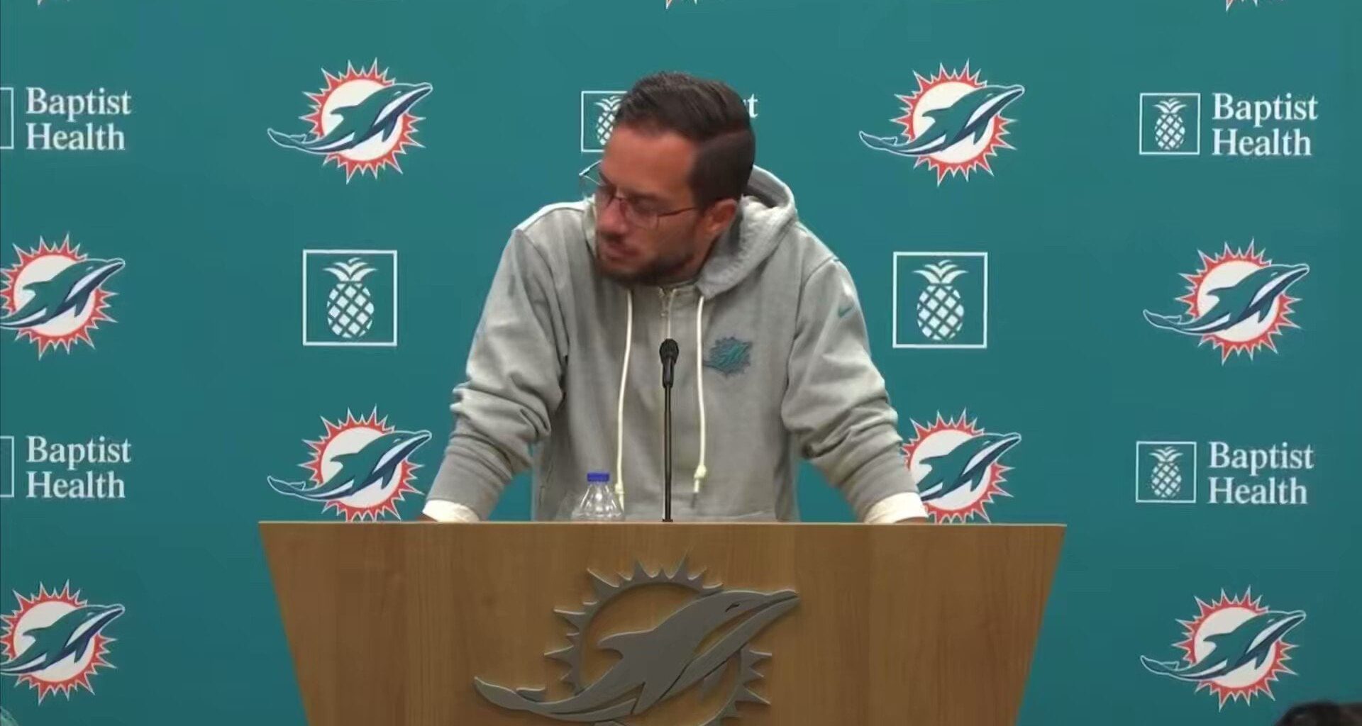 [Chris Kouffman] Mike McDaniel was caffeinated today. Closest I’ve seen him to giving the other team bulletin board material.