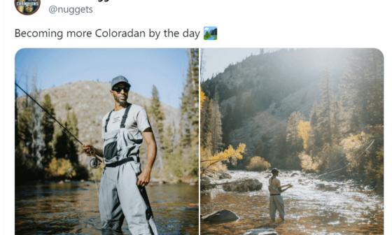 Justin Holiday is fitting right in here in CO 🎣🏔