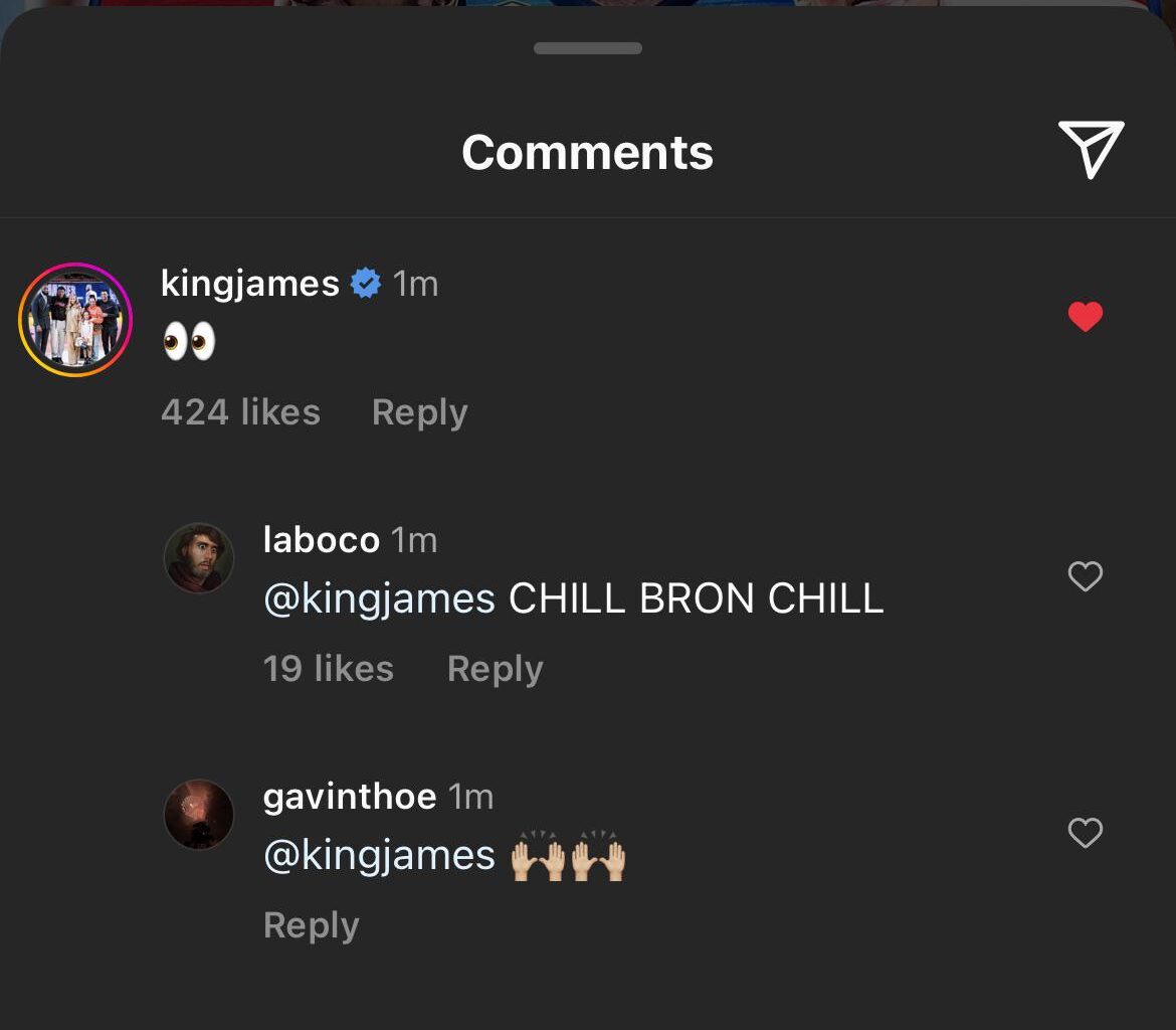 Lebron’s comment under Sports Centers about him playing on team USA next year.