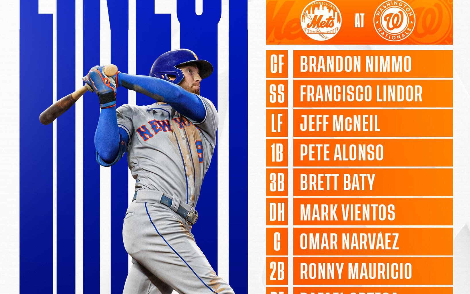 9/6 Starting Lineup - Mets @ Nats