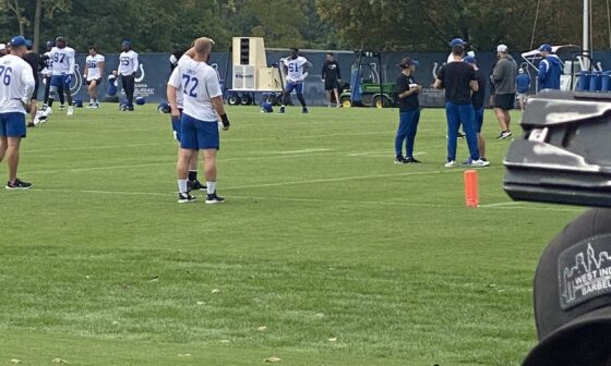Anthony Richardson practicing for a third straight day. Have not seen Ryan Kelly yet. Was FULL the last two days. Braden Smith isn’t practicing (see below). DeForest Buckner (groin) is still observing. Hasn’t practiced all week.