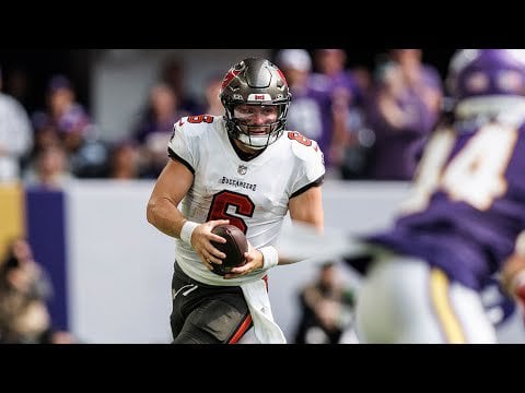 Baker Mayfield Rejects Tackle with Stiff Arm vs. Vikings | Highlight (with Baker mic'd up)