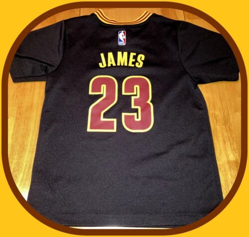 LEBRON JAMES ADIDAS REPLICA BLACK ALTERNATE CLEVELAND CAVALIERS JERSEY YOUTH SM