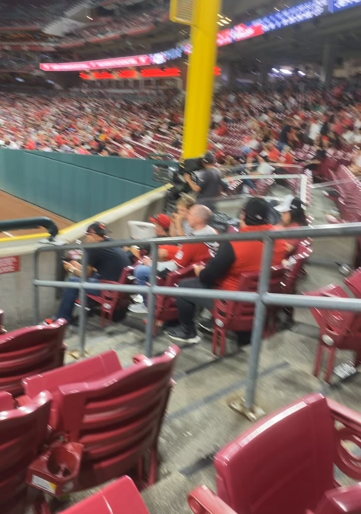 Highlight of the game tonight at the ballpark was this kid eating his hot dog like it was corn on the cob
