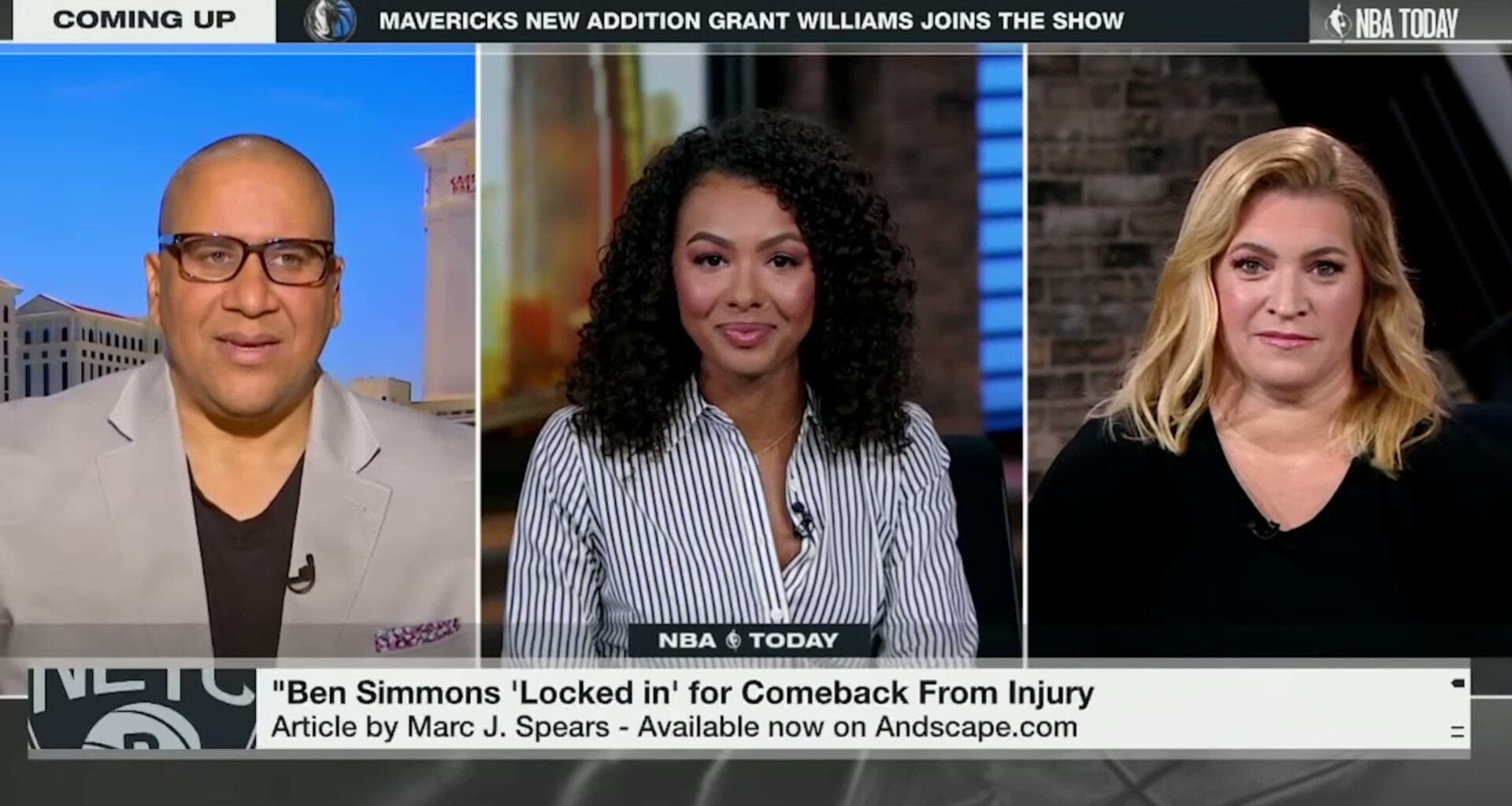 @MarcJSpears on his conversations Ben Simmons: “He said in some workouts in Miami he put the ball through his legs and dunked... He expects to be healthy and to play in the first game this season. And that All-Star caliber player, he expects that player to be back."