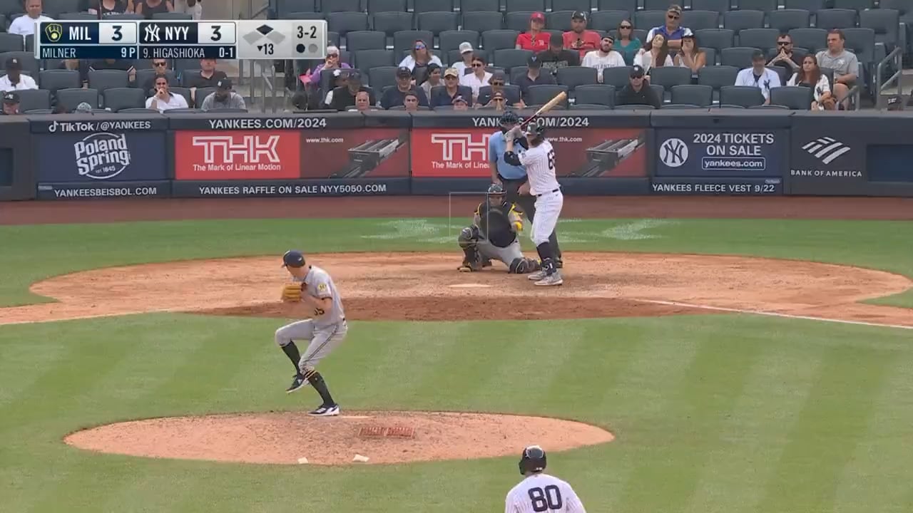 ‪[Highlight] Higgy walks off the Brewers after 13 innings!