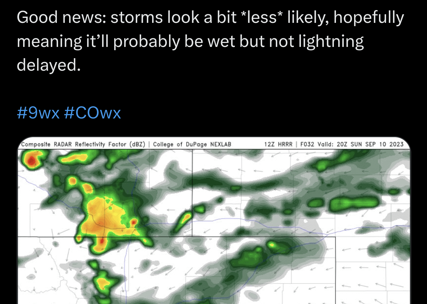 Game Forecast Rain Before & During