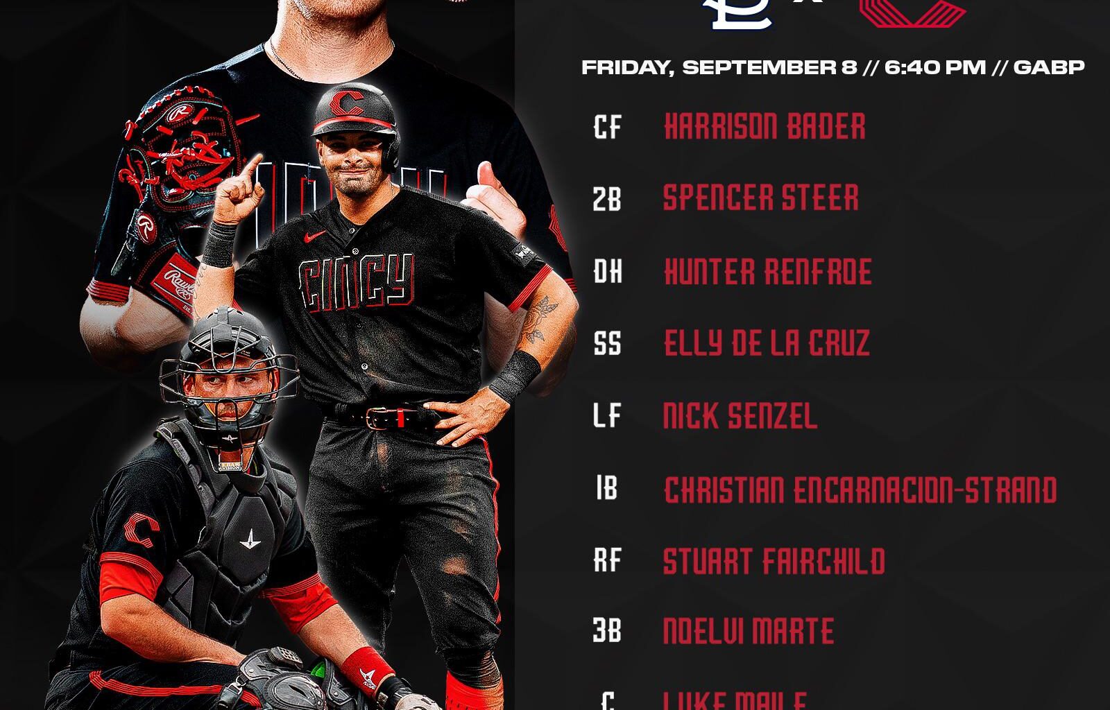 Reds lineup | Friday 9/8