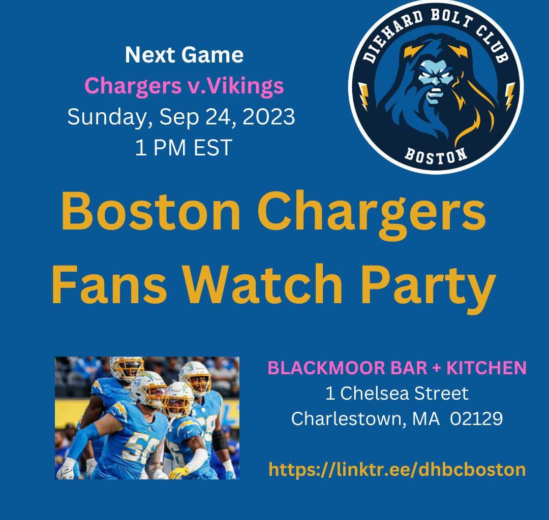 Watch Party this Sunday for Chargers fans in Boston!