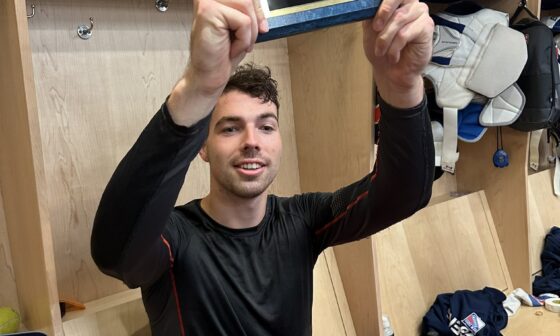 [Walker] PHWA gave Filip Chytil a plaque for the #NYR Good Guy Award and this is how it went: Chytil: “Shesty! Look! First award of the season!” Igor: “Yeah, and the last.” 🤣