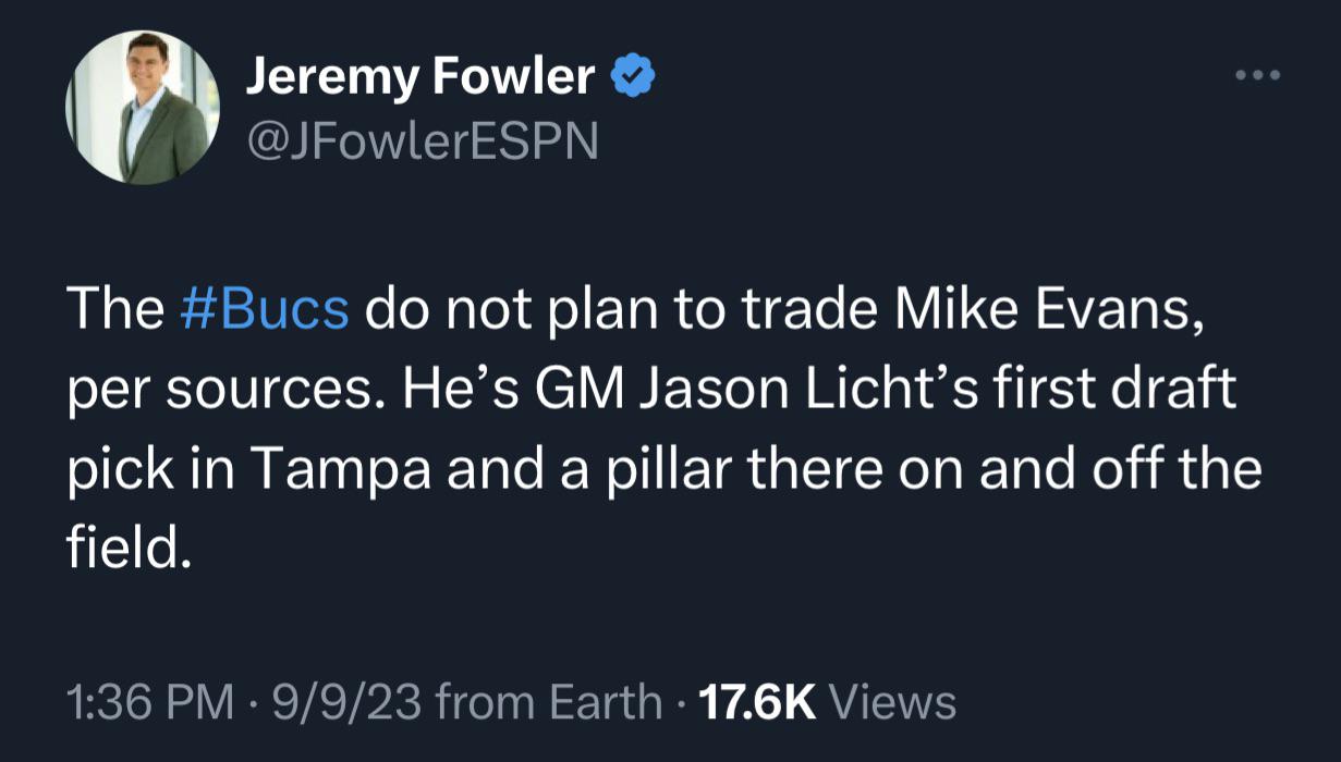 Those “Evans to Chiefs” rumors may be officially dead