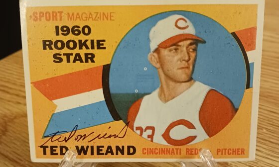 Posting a Reds autographed card every day until we win the World Series. Day 106: Ted Wieand