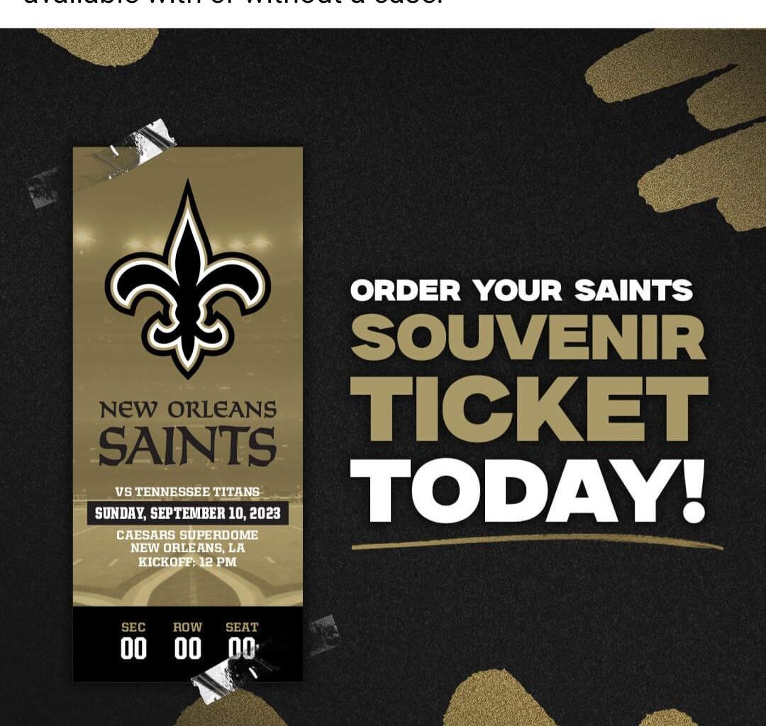 The Saints didn't give a care package to Season Ticket Holders. No giveaway before the game yesterday including a towel usually on the seat. And now they want to charge for a ticket stub?