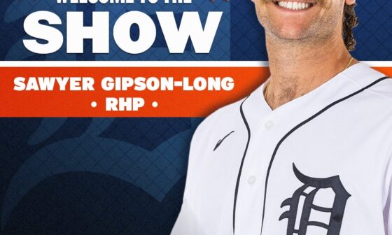 The #Tigers will select the contract of RHP Sawyer Gipson-Long from Triple A Toledo on Sunday.