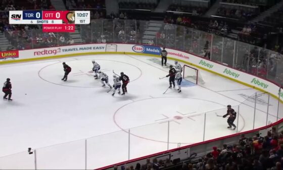 Josh Bailey picks up the primary assist on Brady Tkachuk’s power play goal in his first game as a Senator