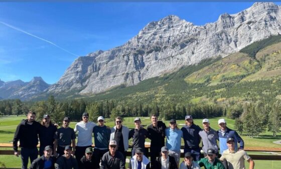 The Flames are golfing in Kananaskis today