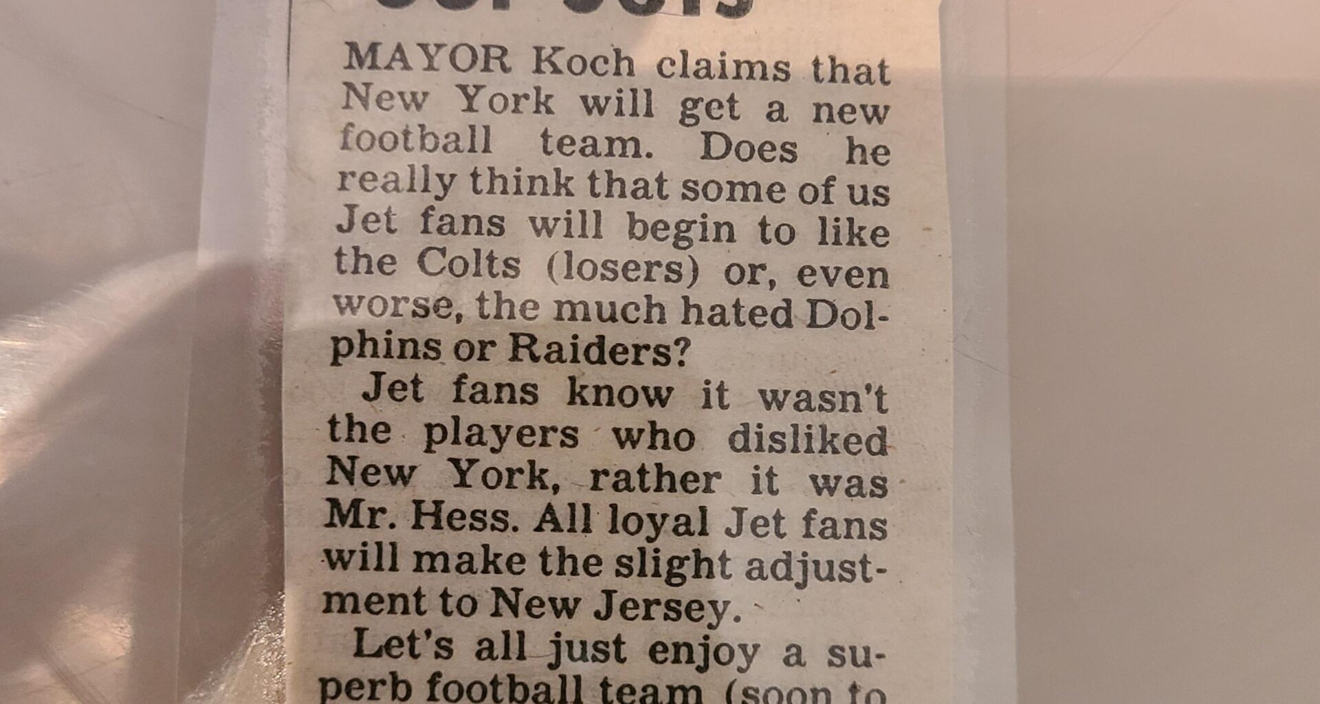 I lost my dad on 9/11. Earlier this year I found this letter he submitted to the newspaper about the Jets - he would've been so hyped today!