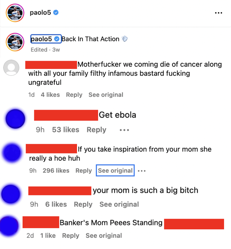 Just a few examples of Paolo's Instagram comment section since the Italian drama. No wonder he just said "No" when asked if he had a message for their fans. FYI these were translated using IG's translate option.