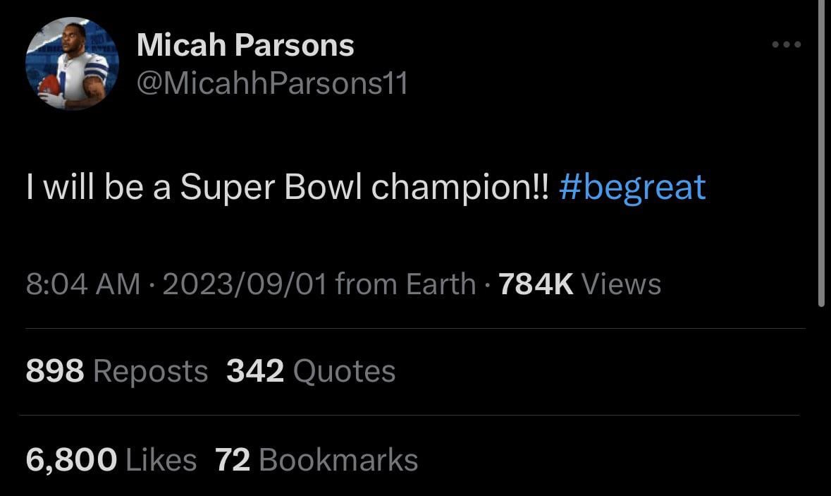 Breaking: LB Micah Parsons officially requests trade from #Cowboys