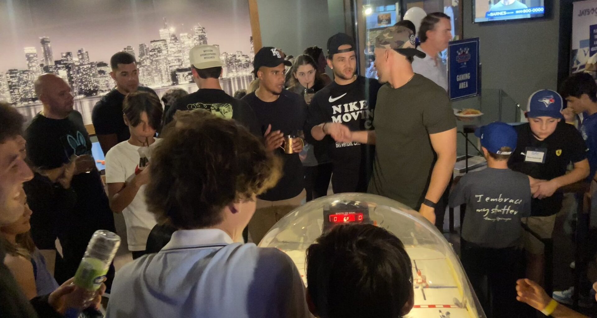 [Lindsay Dunn] After beating the Royals in Toronto on Sunday, Springer hosted The George Springer Bowling Benefit in support of SAY. The event raised funds to support young people who stutter. Many of his teammates in attendance including Jansen, Bichette, Espinal and Merrifield. #bluejays