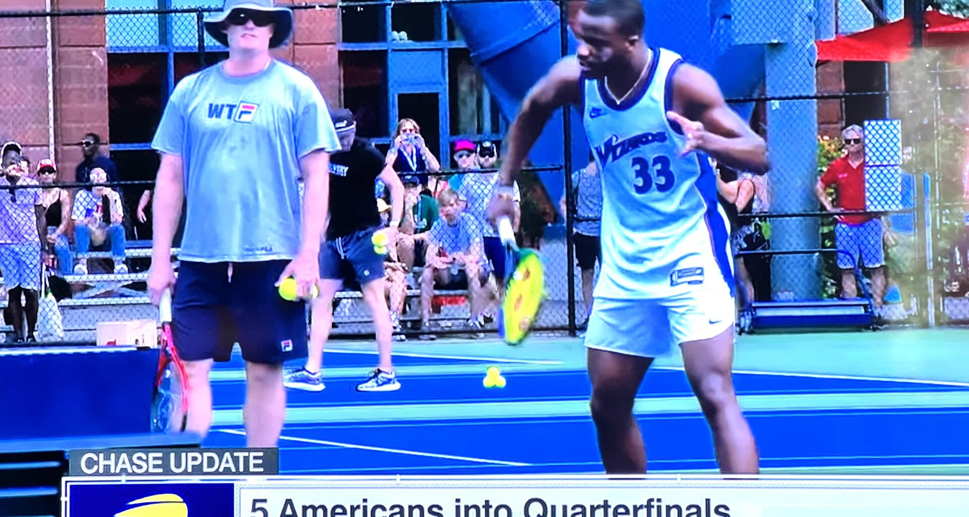 Big Foe taking practice reps in his Kuz jersey
