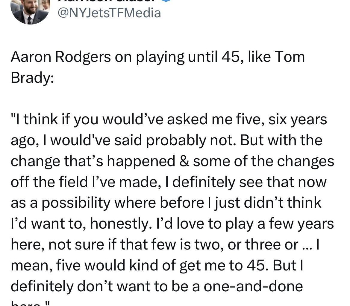 What does he mean five, six years ago? Wasn’t he 90% retired just this offseason?