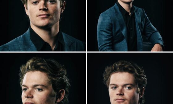 Cole Caufield portraits from the NHL player media tour