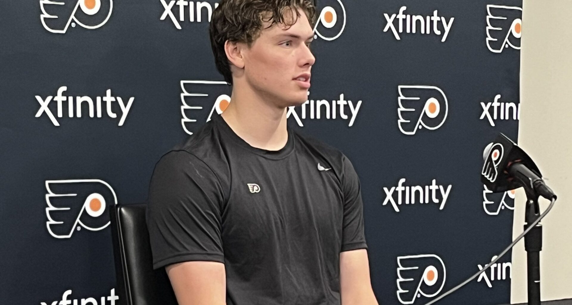 [Jordan Hall] Carson Bjarnason was excited to meet Carter Hart, said they went to Phillies game and it’s been cool to get to know him. The goalie was drafted in second round by Flyers this summer.
