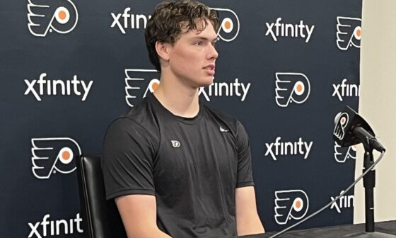 [Jordan Hall] Carson Bjarnason was excited to meet Carter Hart, said they went to Phillies game and it’s been cool to get to know him. The goalie was drafted in second round by Flyers this summer.