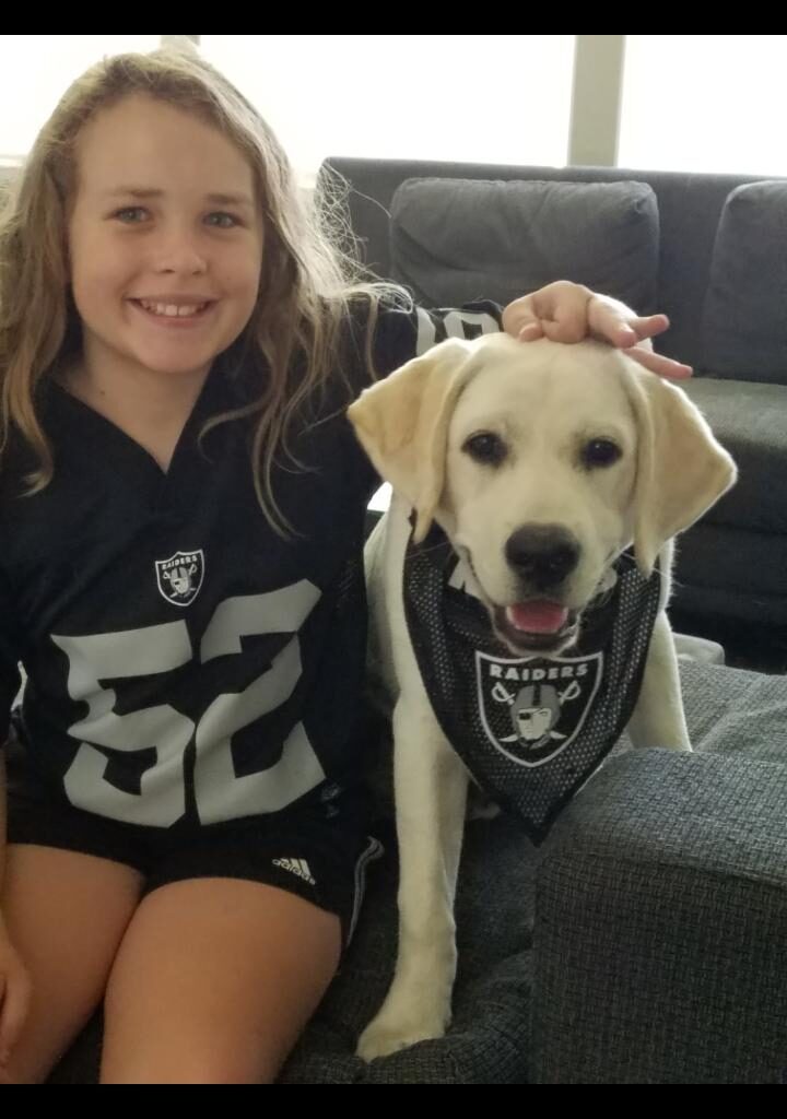 in honor of game day, here's a photo from 2018 with my dog