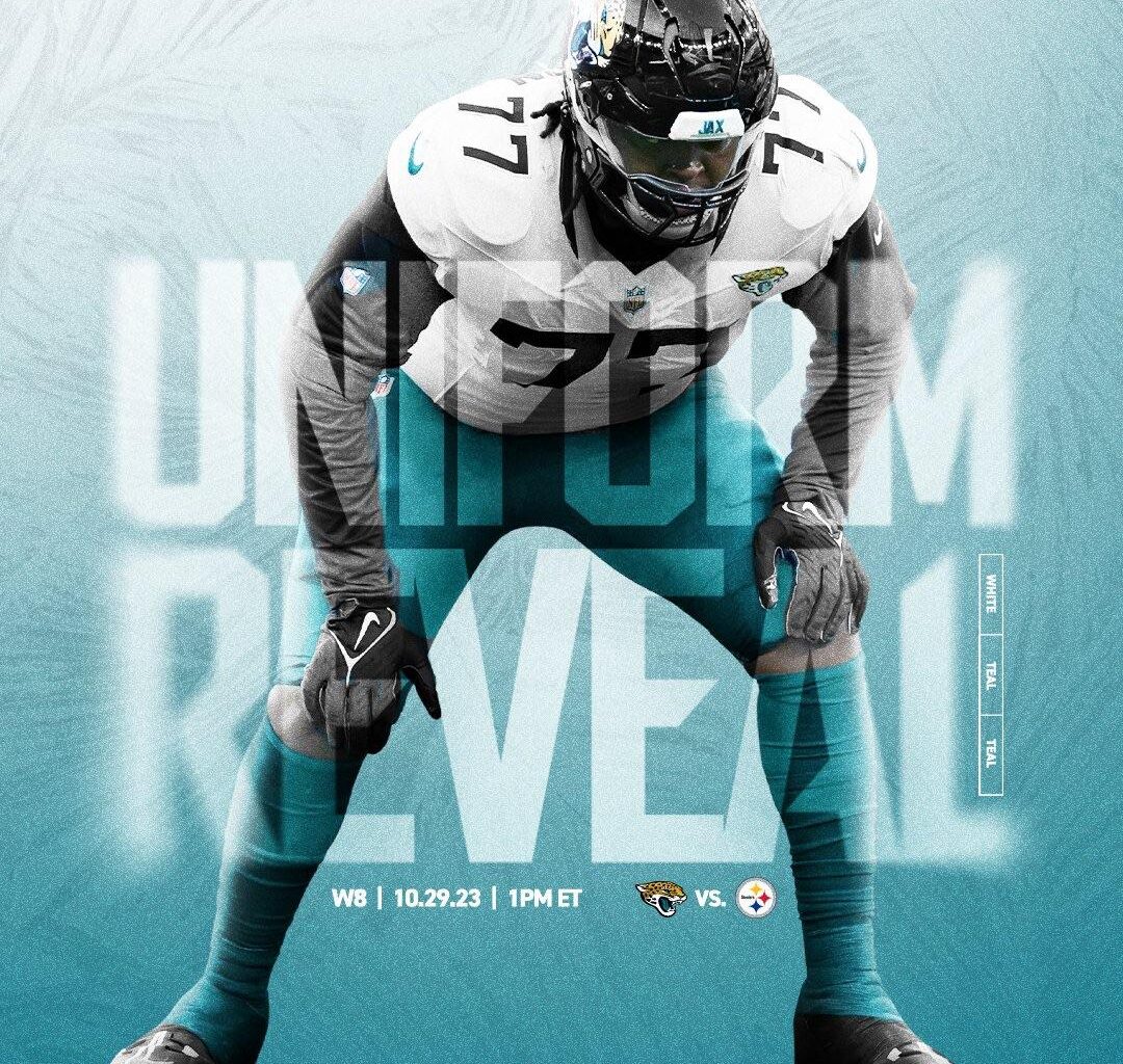 White Jerseys and Teal Pants against the Steelers