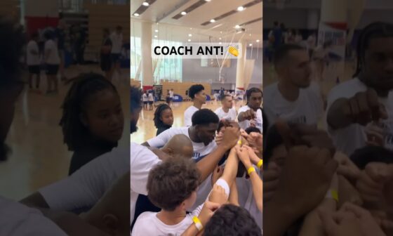 Coach Ant teaching defense at the Jr. NBA clinic in Abu Dhabi! 🗣 | #Shorts