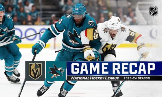 Golden Knights @ Sharks 10/12 | NHL Highlights 2023