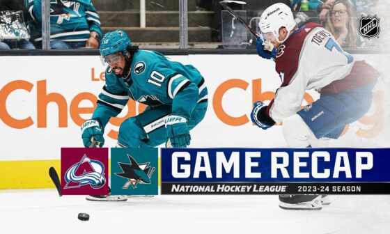 Avalanche @ Sharks 10/14 | NHL Highlights 2023