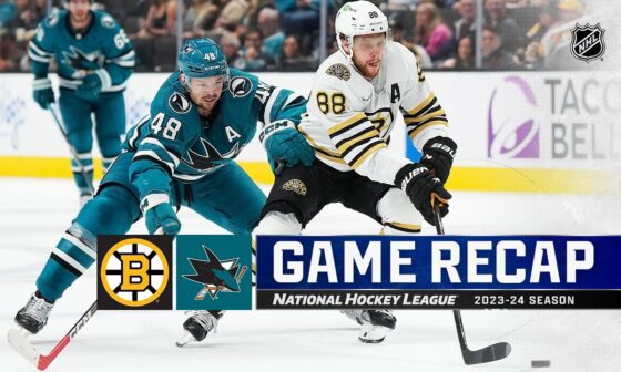Bruins @ Sharks 10/19 | NHL Highlights 2023