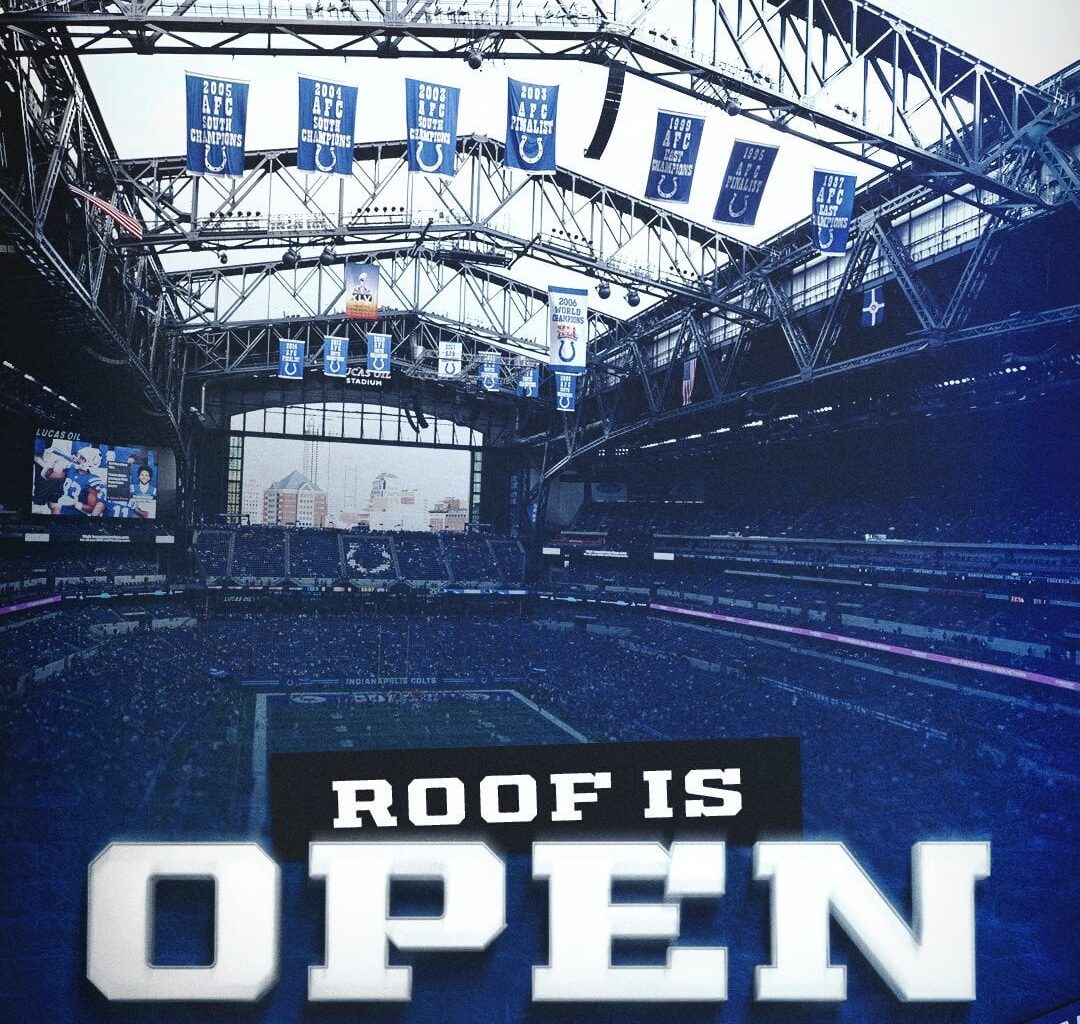 [Jim Irsay on X] Roof OPEN tomorrow!!.. (window closed)