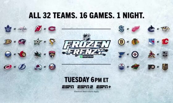 All 32 Teams. 16 Games. 1 Night | NHL Frozen Frenzy
