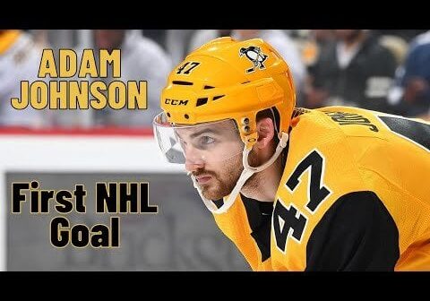 Adam Johnson #47 (Pittsburgh Penguins) first NHL goal Oct 12, 2019