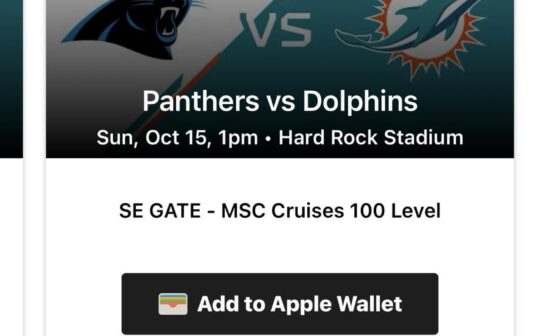 goodmorning dolphins fans, two tickets are still available for $200 section 135 row 19