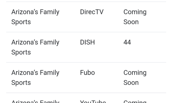 Arizona's Family Sports Coming To YouTube TV and Fubo in Phoenix, Spectrum in Yuma